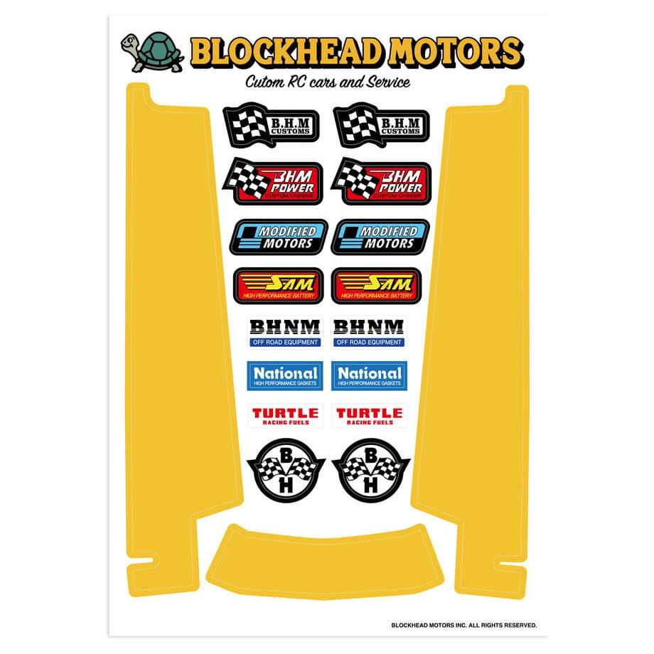 BLOCKHEAD MOTORS Decal for Side Chassis Yellow for Hornet,