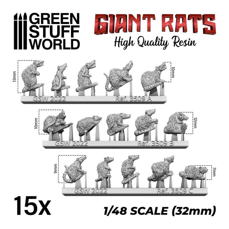 GREEN STUFF WORLD Giant Rats Resin Set