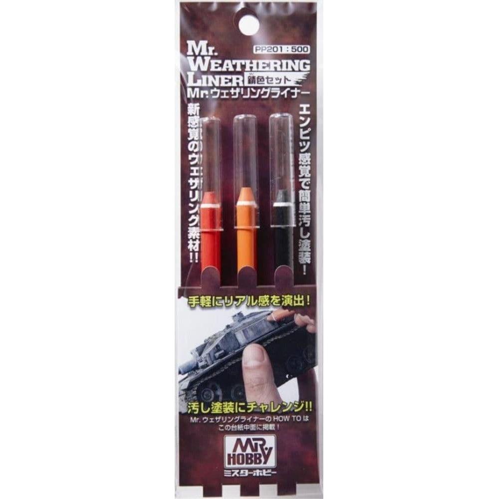 MR HOBBY Mr Weathering Liner Set 1 (3 pcs asst) - PP201 - Hearns Hobbies Melbourne - MR HOBBY