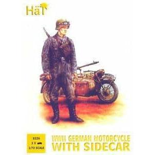 HAT 1/72 WWII German Motorcycle with Sidecar
