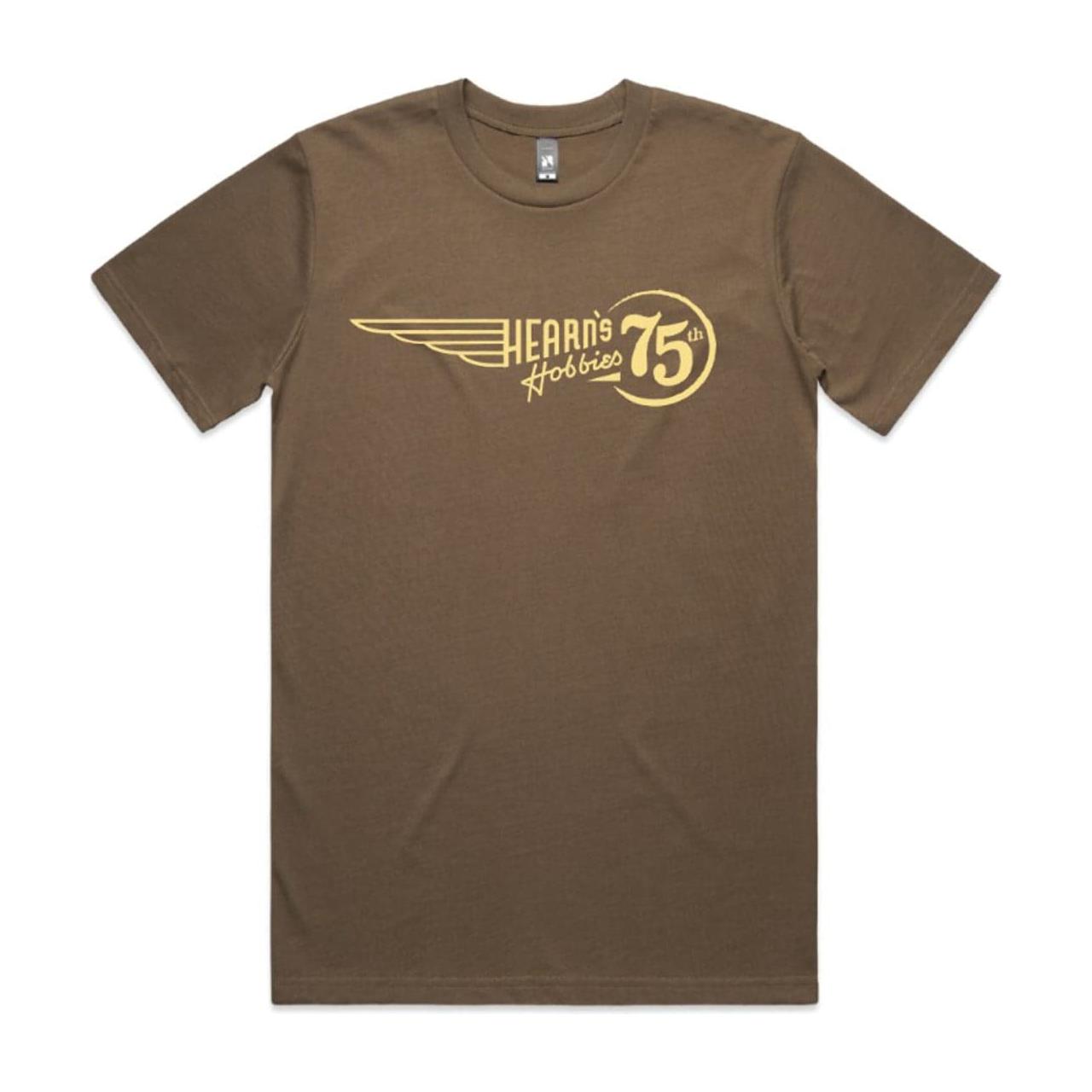 HEARNS HOBBIES 75th Anniversary T-Shirt (Walnut) Small
