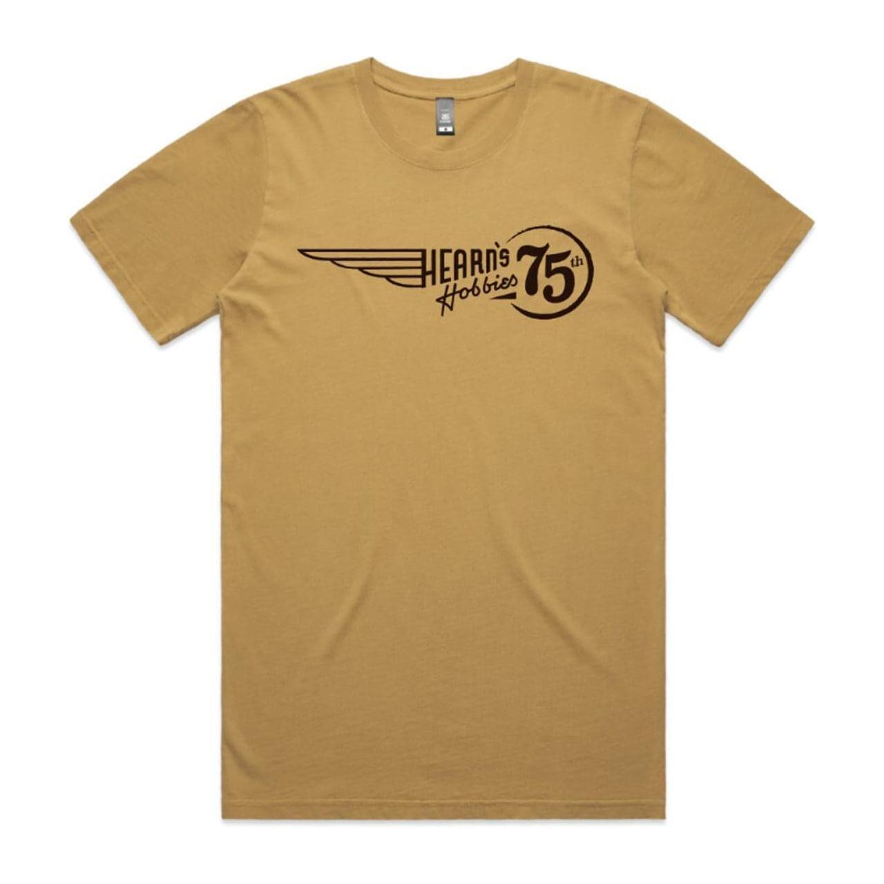 HEARNS HOBBIES 75th Anniversary T-Shirt (Tan) Extra Large