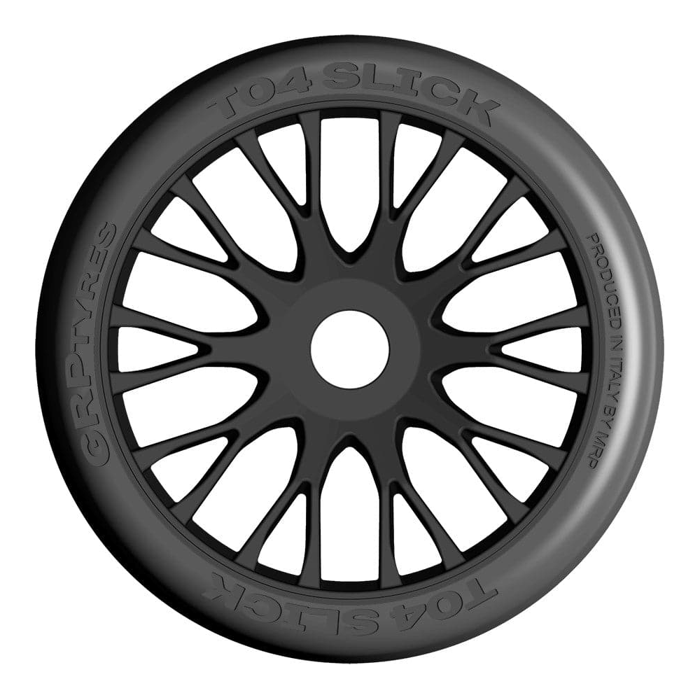 GRP 1/8 GT - T04 Slick - XM2 SuperSoft - Mounted on New 20 Spoked Flex Black Wheel - 1 Pair