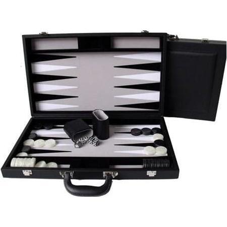 DAL ROSSI Black Backgammon 15" PU Leather