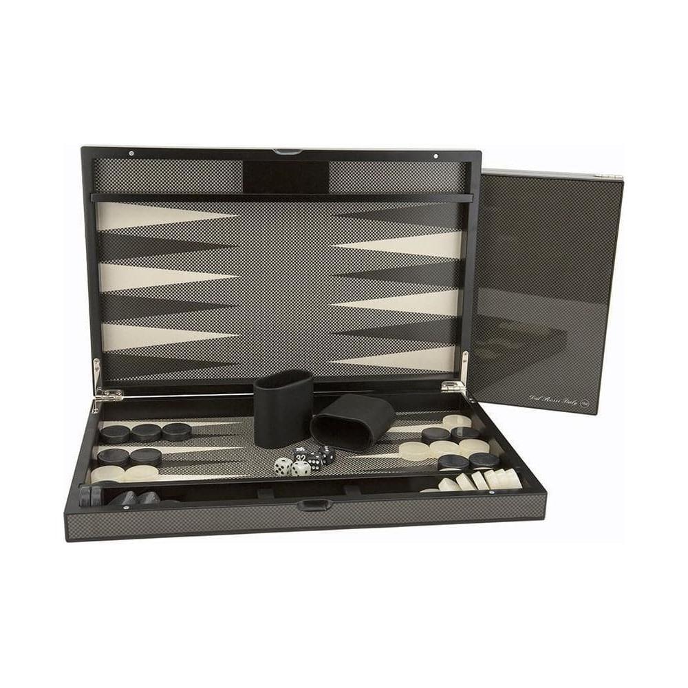 DAL ROSSI Carbon Fibre Finish Backgammon 15"