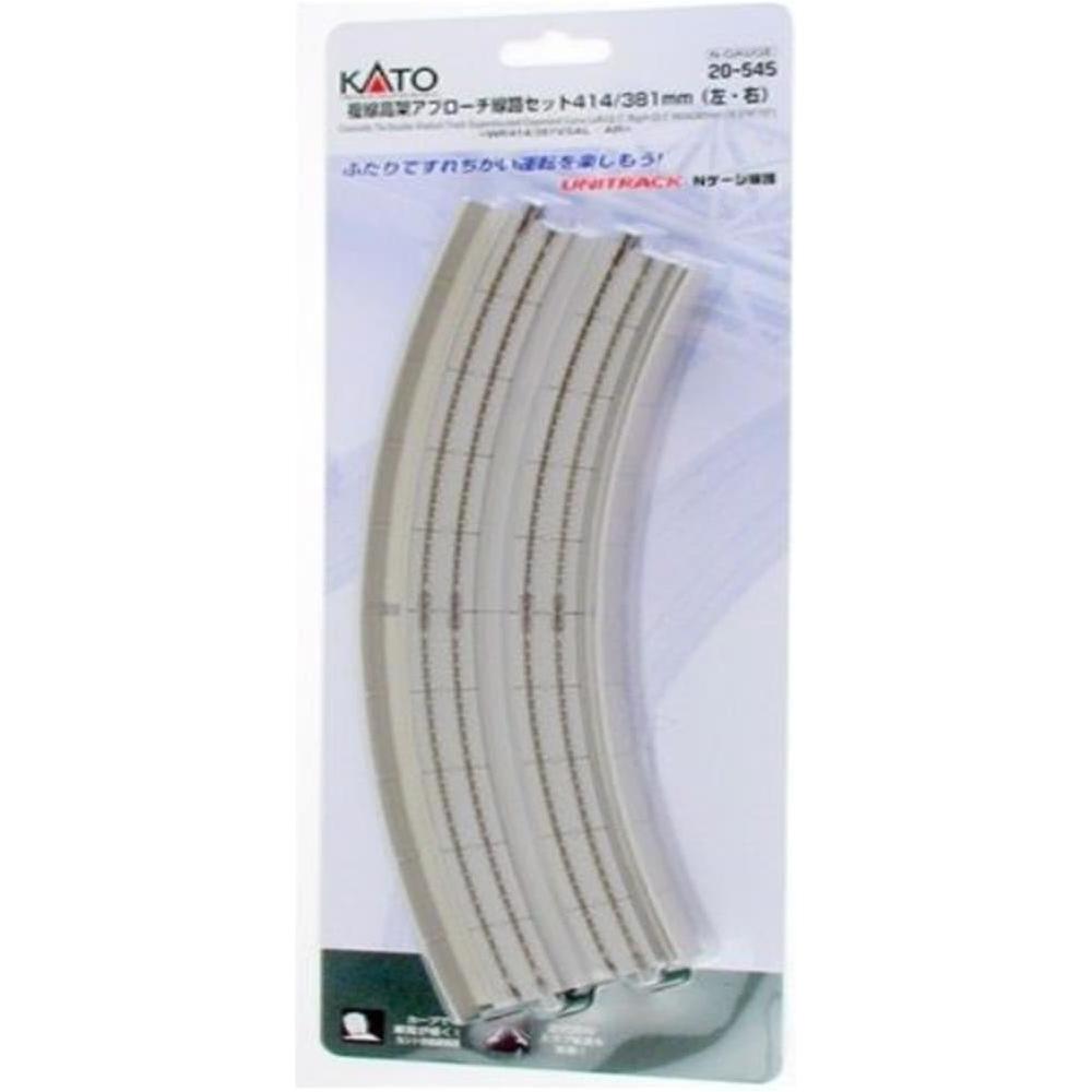 KATO N Concrete Tie Double Track Viaduct Superelevated Easement Curve 414/381mm 22.5 Degree