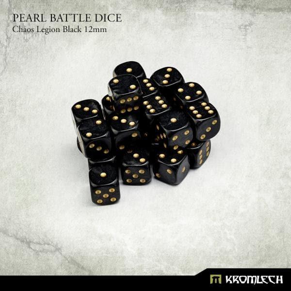KROMLECH Pearl Battle Dice 25x Chaos Legion Black 12mm
