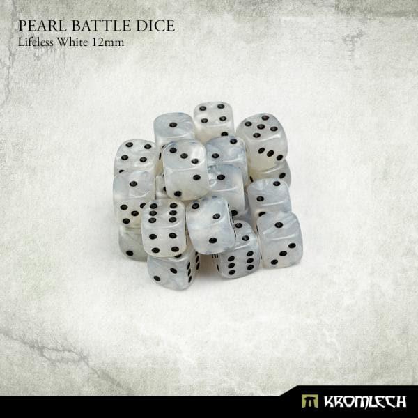 KROMLECH Pearl Battle Dice 25x Lifeless White 12mm