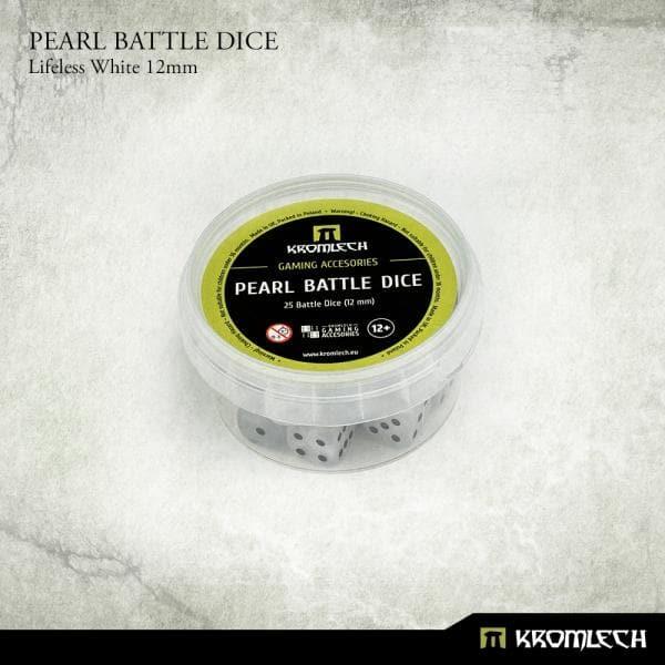 KROMLECH Pearl Battle Dice 25x Lifeless White 12mm