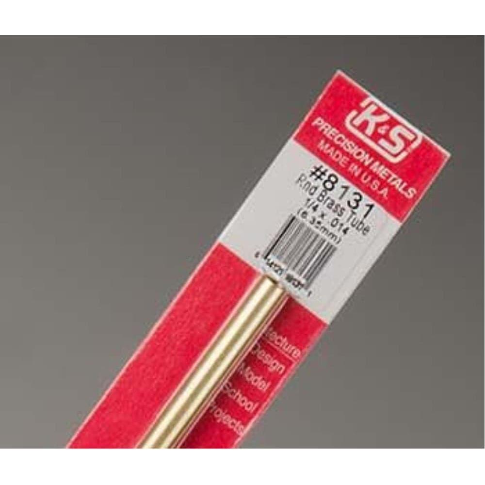K&S Brass Tube 1/4in x .014 Wall - (1 Tube per Card)