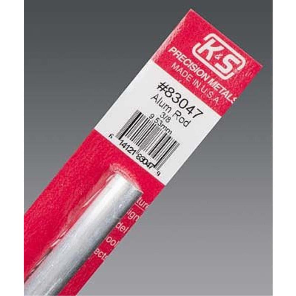 K&S Aluminium Rod 3/8in - (1 Rod per Card)