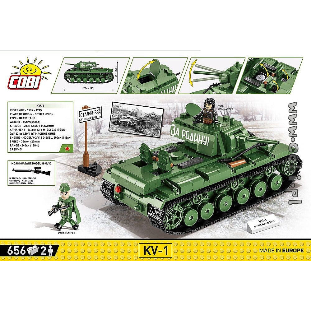 COBI World War II - KV-1 Tank (590 Pieces)