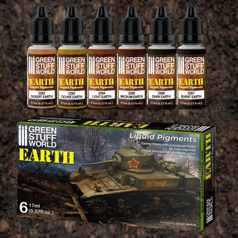 GREEN STUFF WORLD Liquid Pigments Paint Set - Earth (Box x 6)
