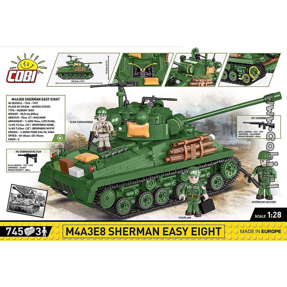 COBI World War II - M4A3E8 Sherman Easy Eight (745 Pieces)
