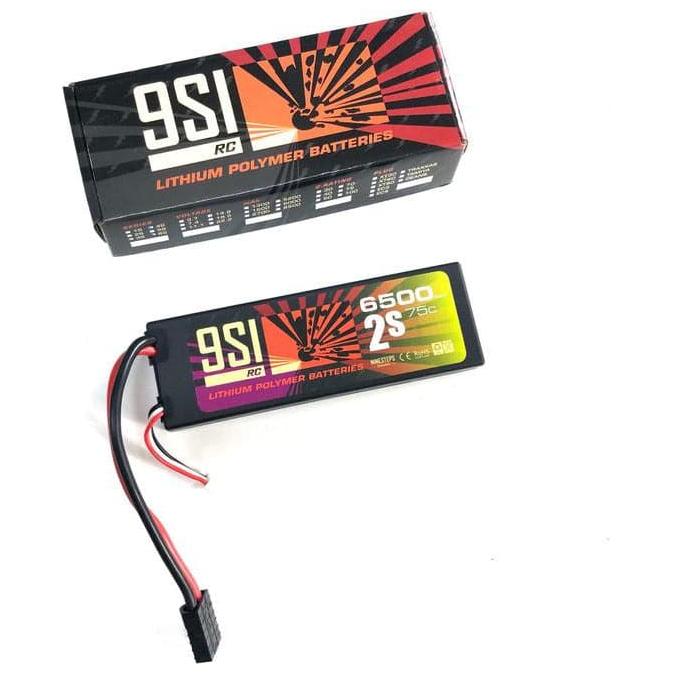NINESTEPS 6500mAh 7.4V 75C 2 Cell LiPo Battery Hard Case (Traxxas Plug)
