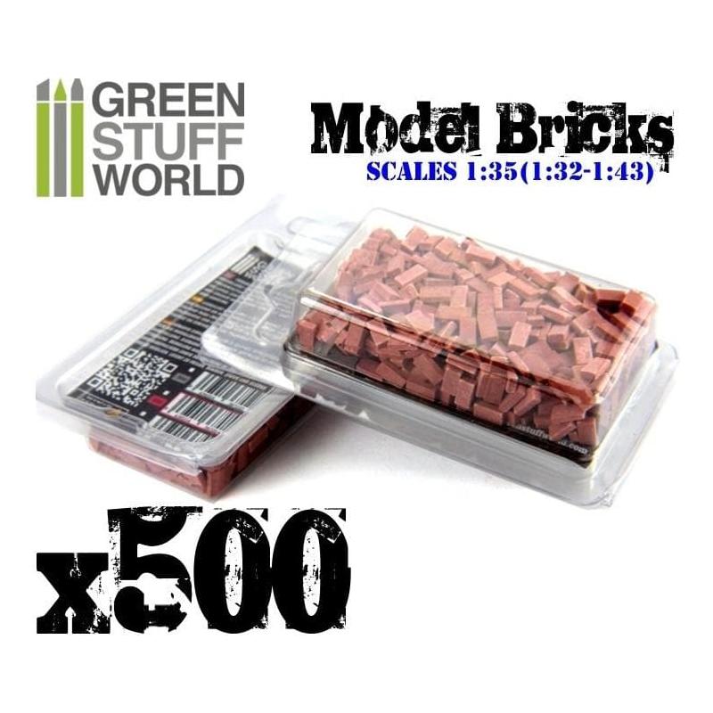 GREEN STUFF WORLD Miniature Bricks - Red x500