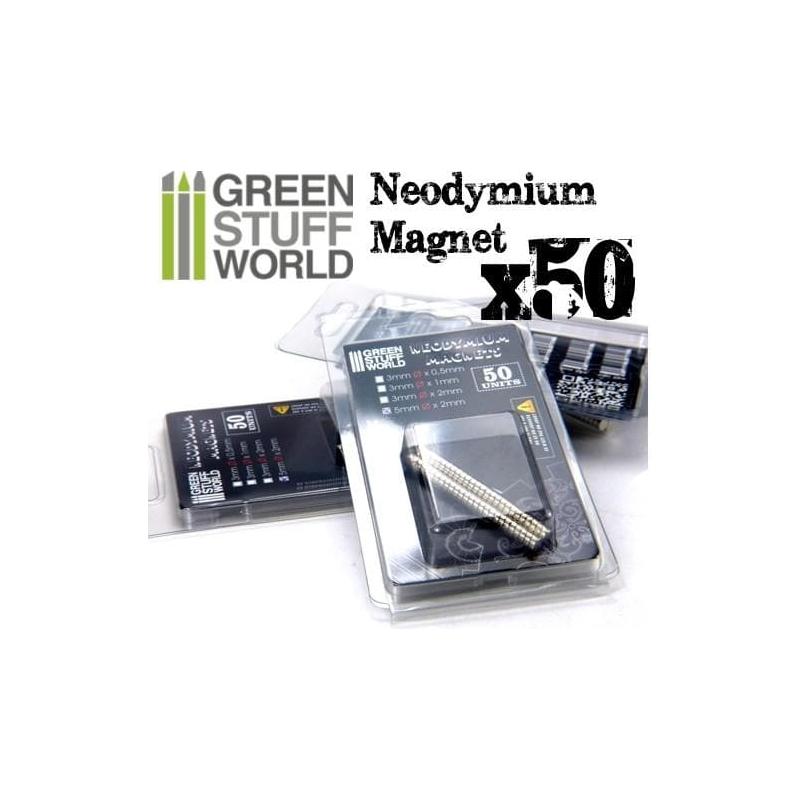 GREEN STUFF WORLD Neodymium Magnets 3 x 2mm - SET x50 (N35)