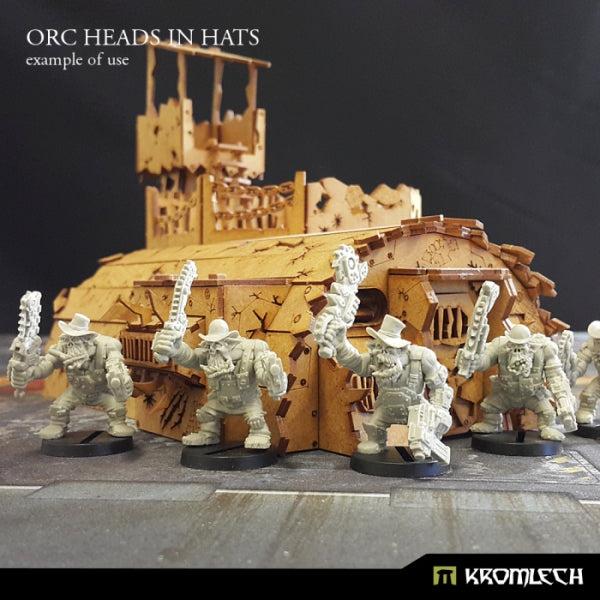 KROMLECH Orc Heads in Hats (10)