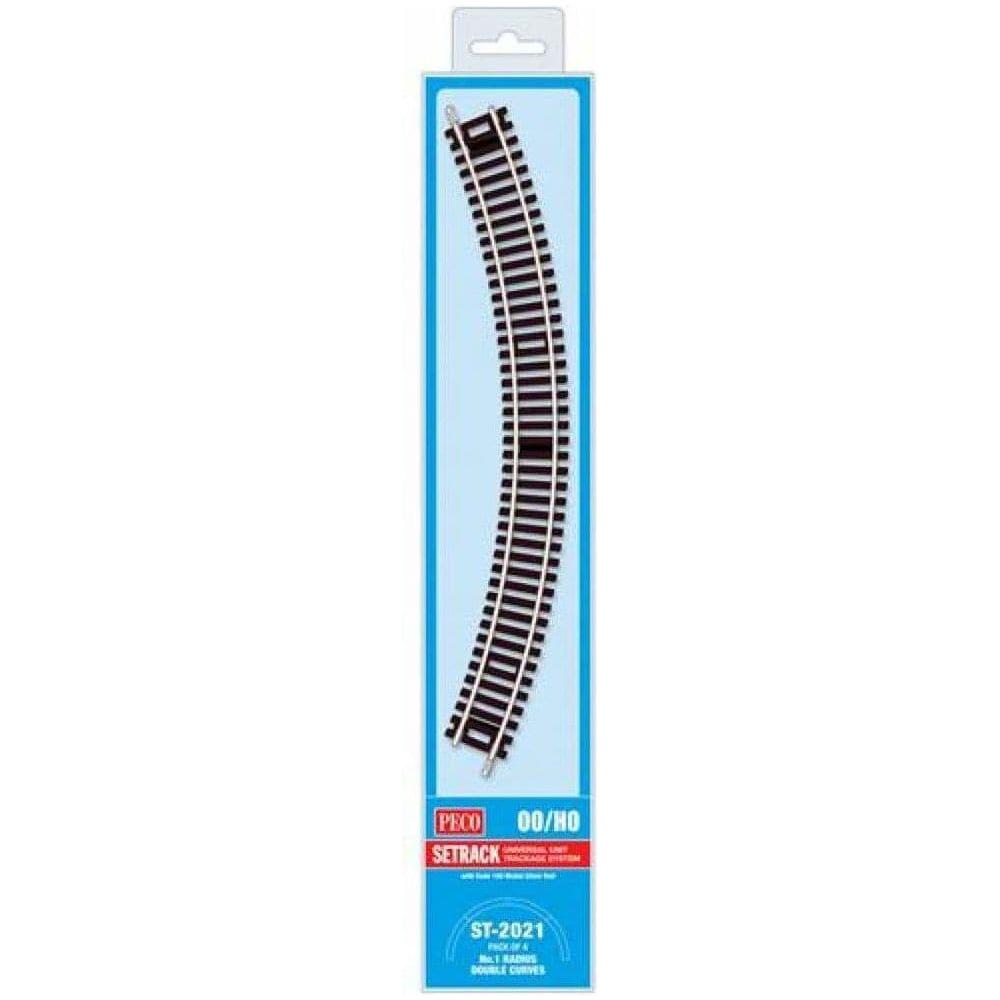 PECO OO/HO Setrack Double Curves 1st Radius, ST221 x 4 Code 100 (ST2021)