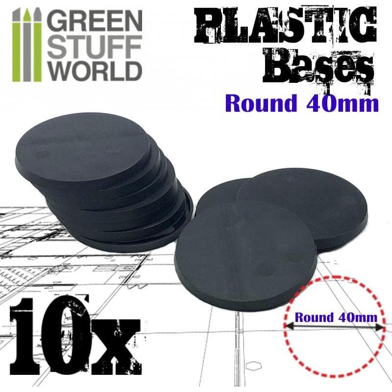 GREEN STUFF WORLD Plastic Bases - Round 40 mm Black