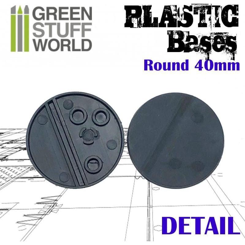 GREEN STUFF WORLD Plastic Bases - Round 40 mm Black