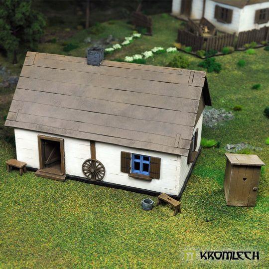 TABLETOP SCENICS Poland 1939 Wooden Cottage with Privy