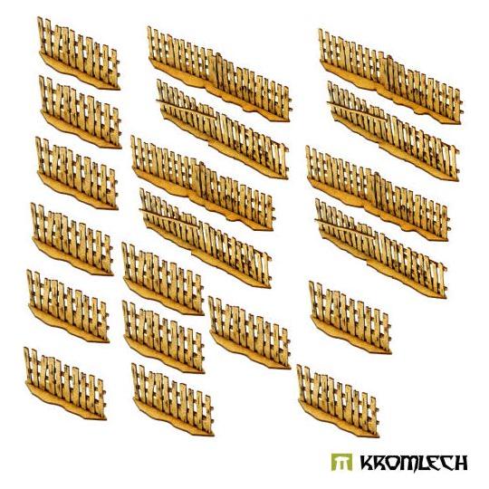 TABLETOP SCENICS Poland 1939 Wooden Fence - Straight Sections