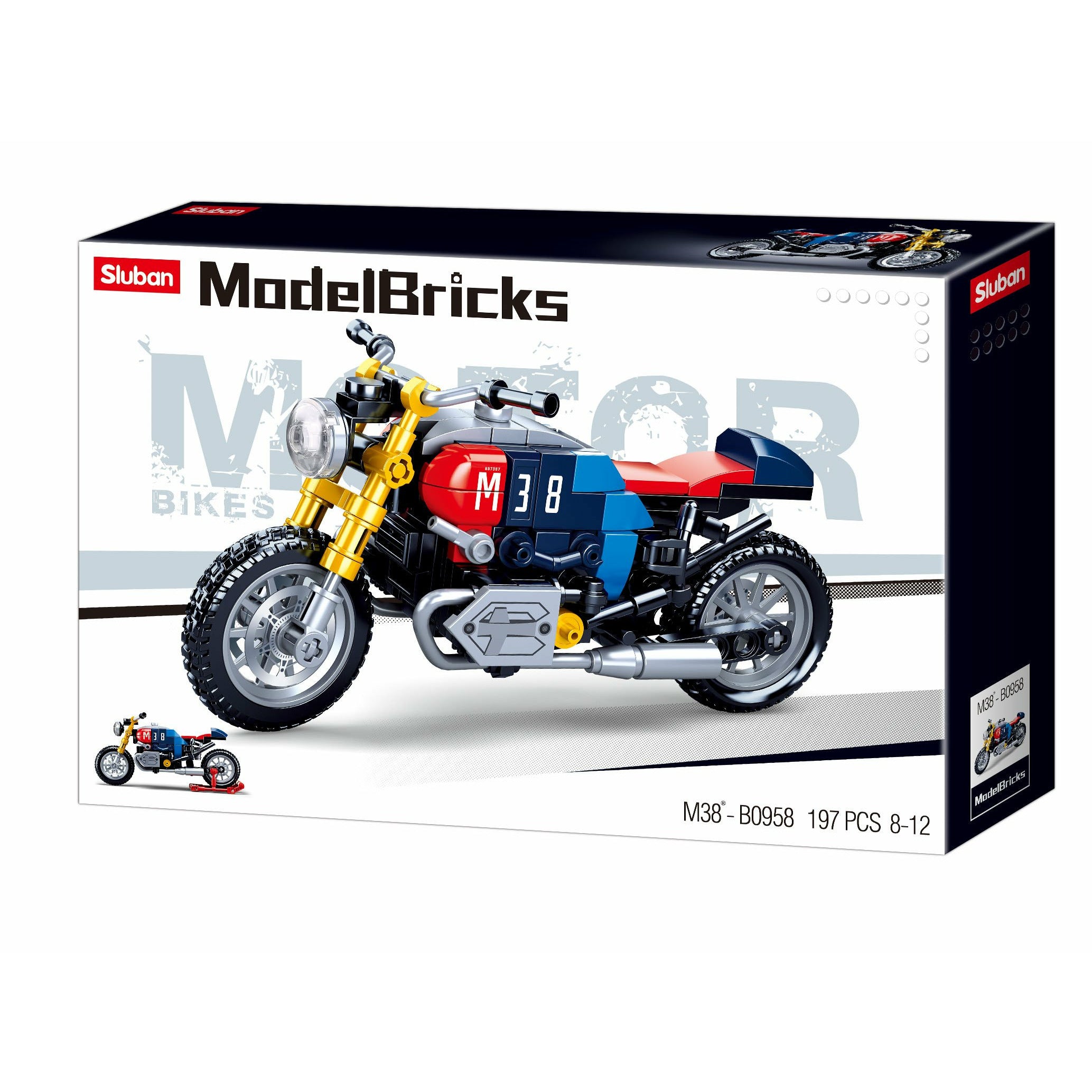 SLUBAN Model Bricks Motorcycle 197pcs