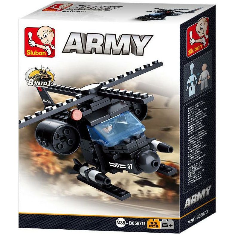SLUBAN Army Helicopter 93pcs