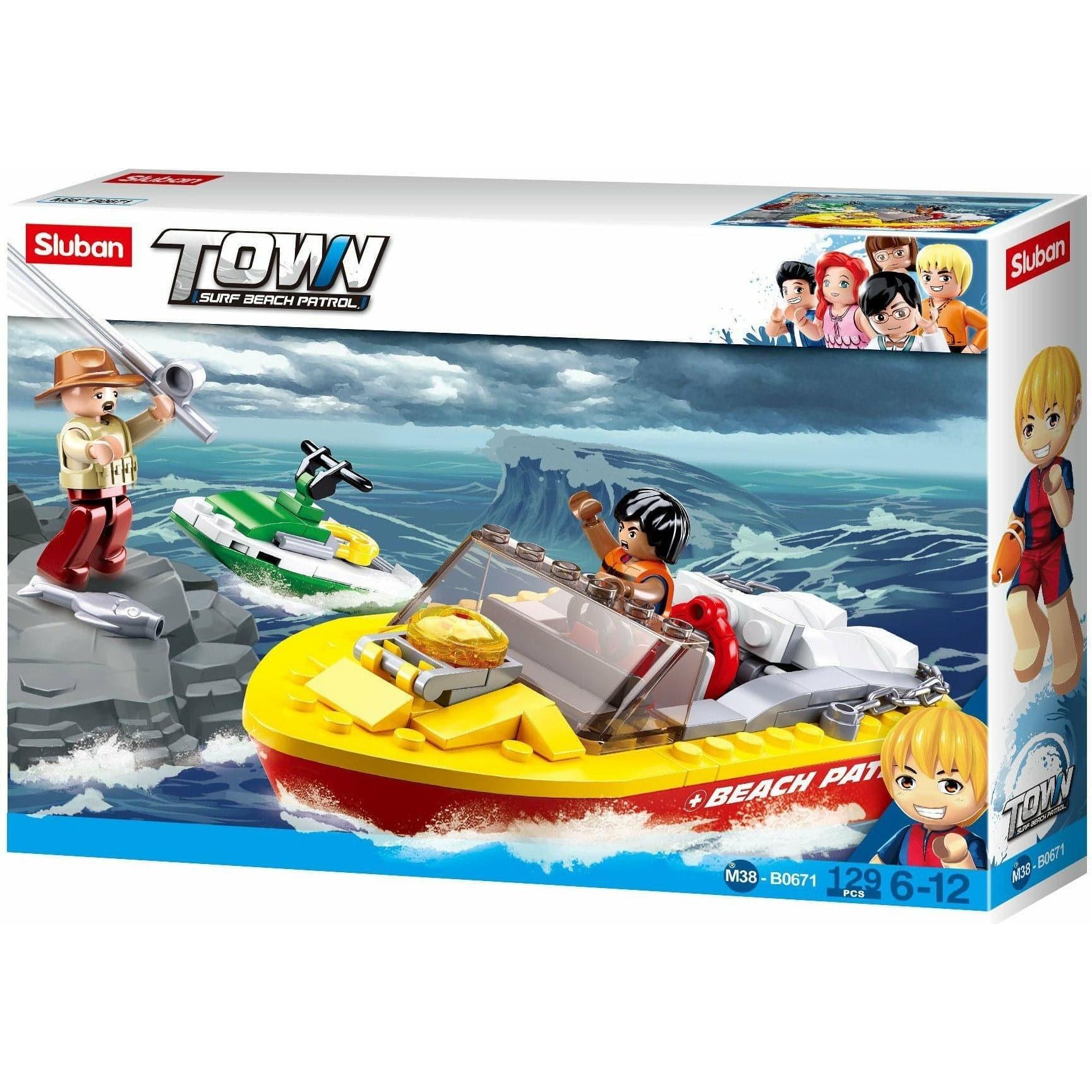 SLUBAN Surf Beach Patrol Rescue Boat 129pcs