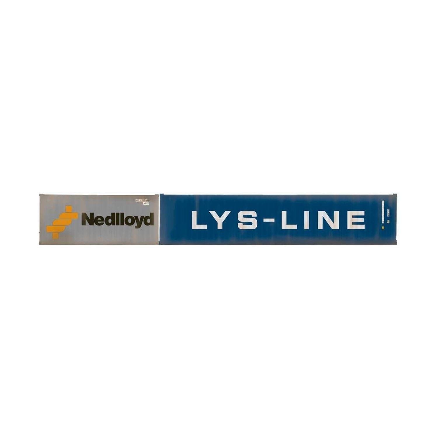 HORNBY OO Nedlloyd & LYS-Line, Container Pack, 1 x 20 and 1 x 40' LYS Linje Container