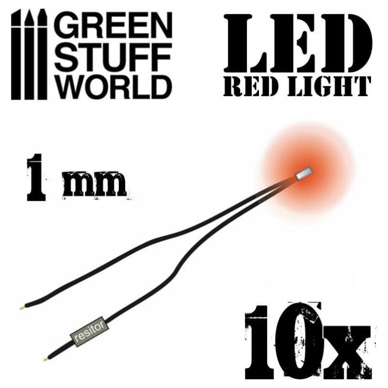 GREEN STUFF WORLD Micro LEDs - Red Lights - 1mm (0402 SMD)