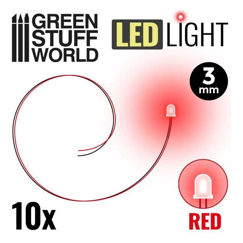 GREEN STUFF WORLD Red LED Lights - 3mm