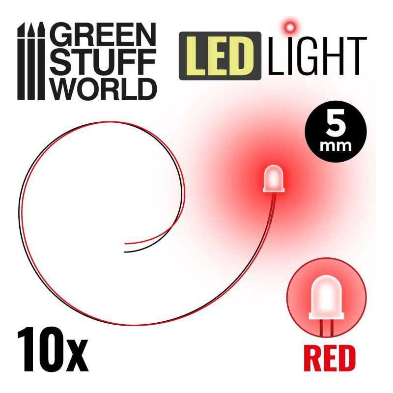 GREEN STUFF WORLD Red LED Lights - 5mm