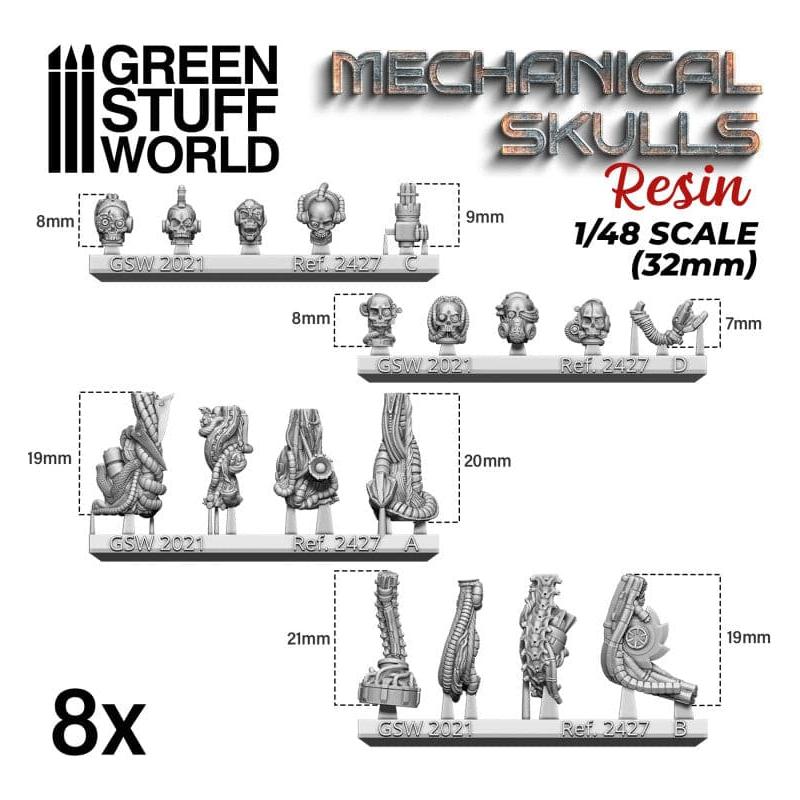 GREEN STUFF WORLD Resin Mechanical Skulls