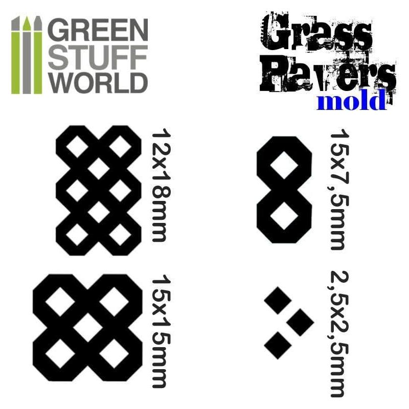 GREEN STUFF WORLD Silicone Molds - Grass Paver