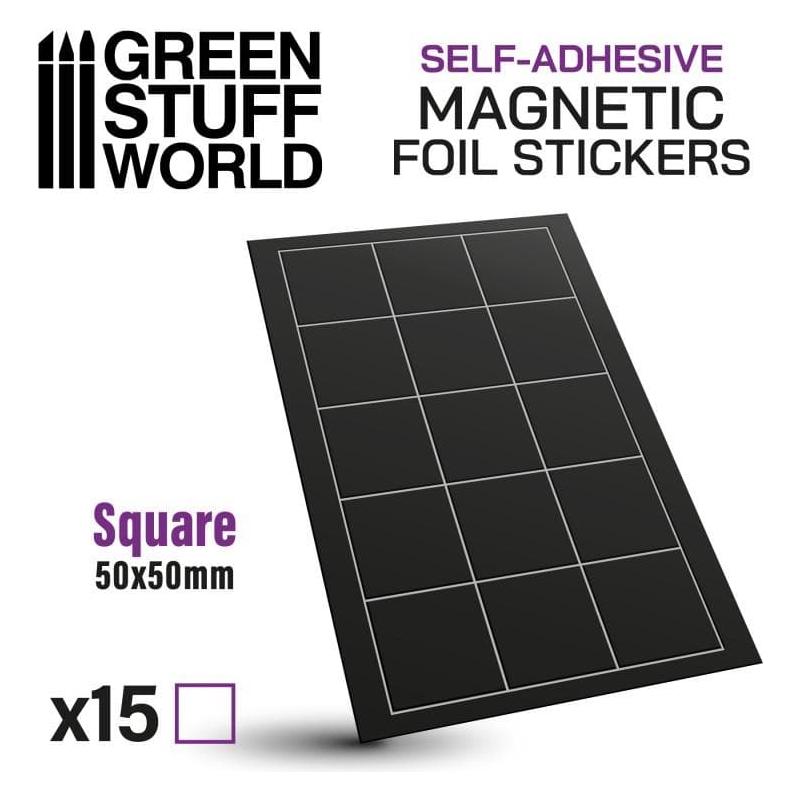 GREEN STUFF WORLD Square Magnetic Sheet Self-Adhesive - 50x
