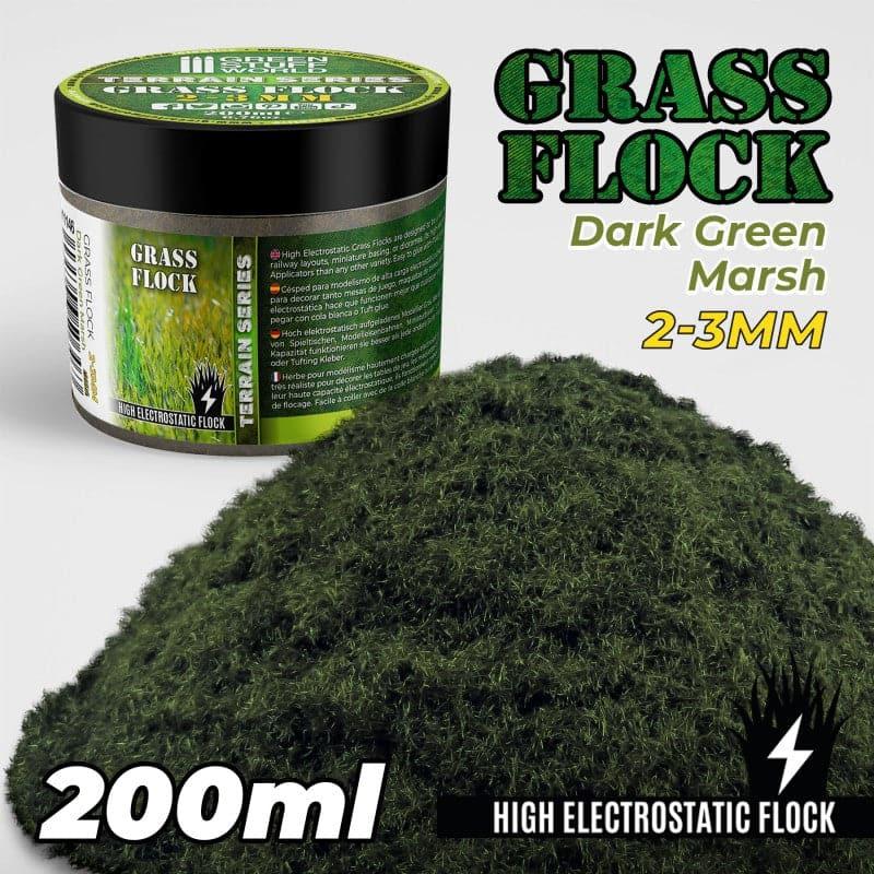 GREEN STUFF WORLD Flock 2-3mm 200ml - Dark Green Marsh