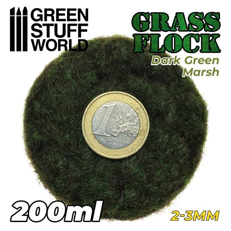 GREEN STUFF WORLD Flock 2-3mm 200ml - Dark Green Marsh