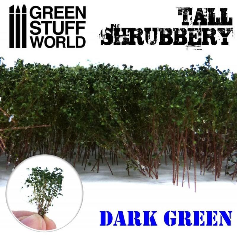 GREEN STUFF WORLD Tall Shrubbery - Dark Green