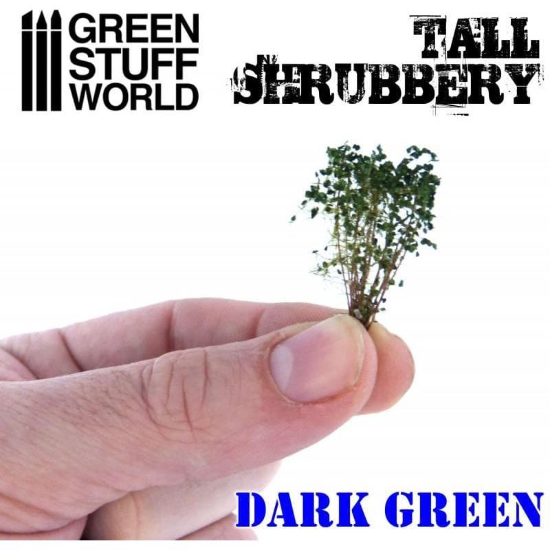 GREEN STUFF WORLD Tall Shrubbery - Dark Green