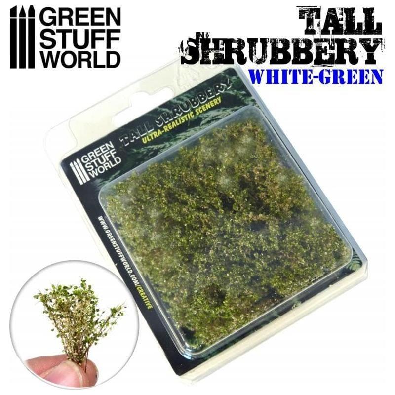 GREEN STUFF WORLD Tall Shrubbery - White/Green