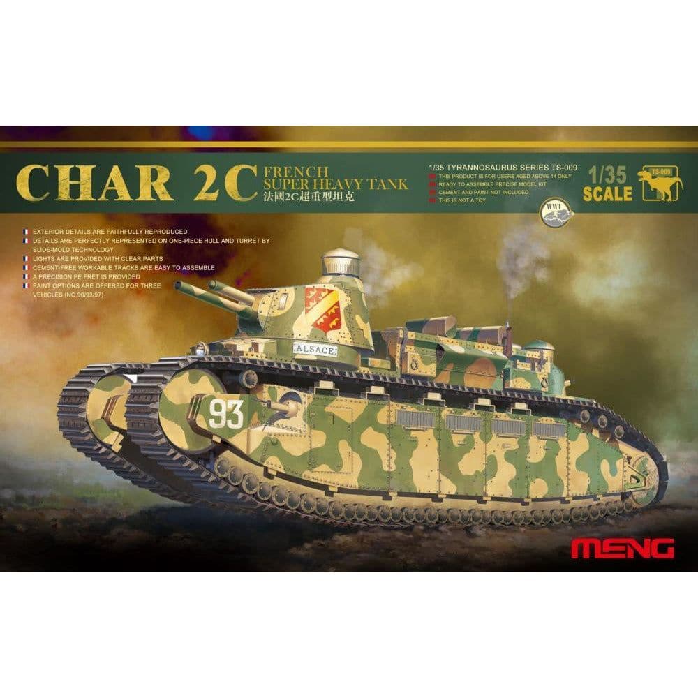 MENG French super heavy tank Char 2C (TS-009) - Hearns Hobbies Melbourne - MENG