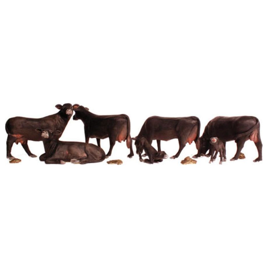 WOODLAND SCENICS HO Black Angus Cows
