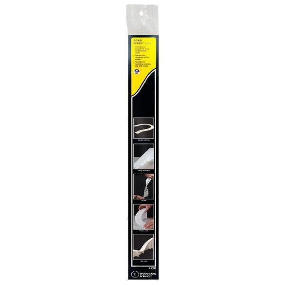 WOODLAND SCENICS 1/4" Road Riser-4/Pkg 2' Ea