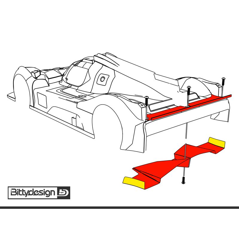 BITTYDESIGN Aesthetic kit for 499T LMH body, include driver+helmet/light buckets/rear diffuser