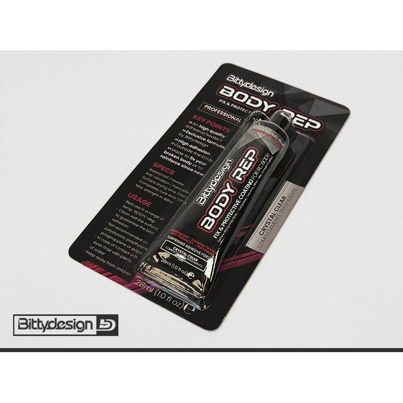 BITTYDESIGN 'Body Rep' adhesive/sealant, crystal clear, 28ml
