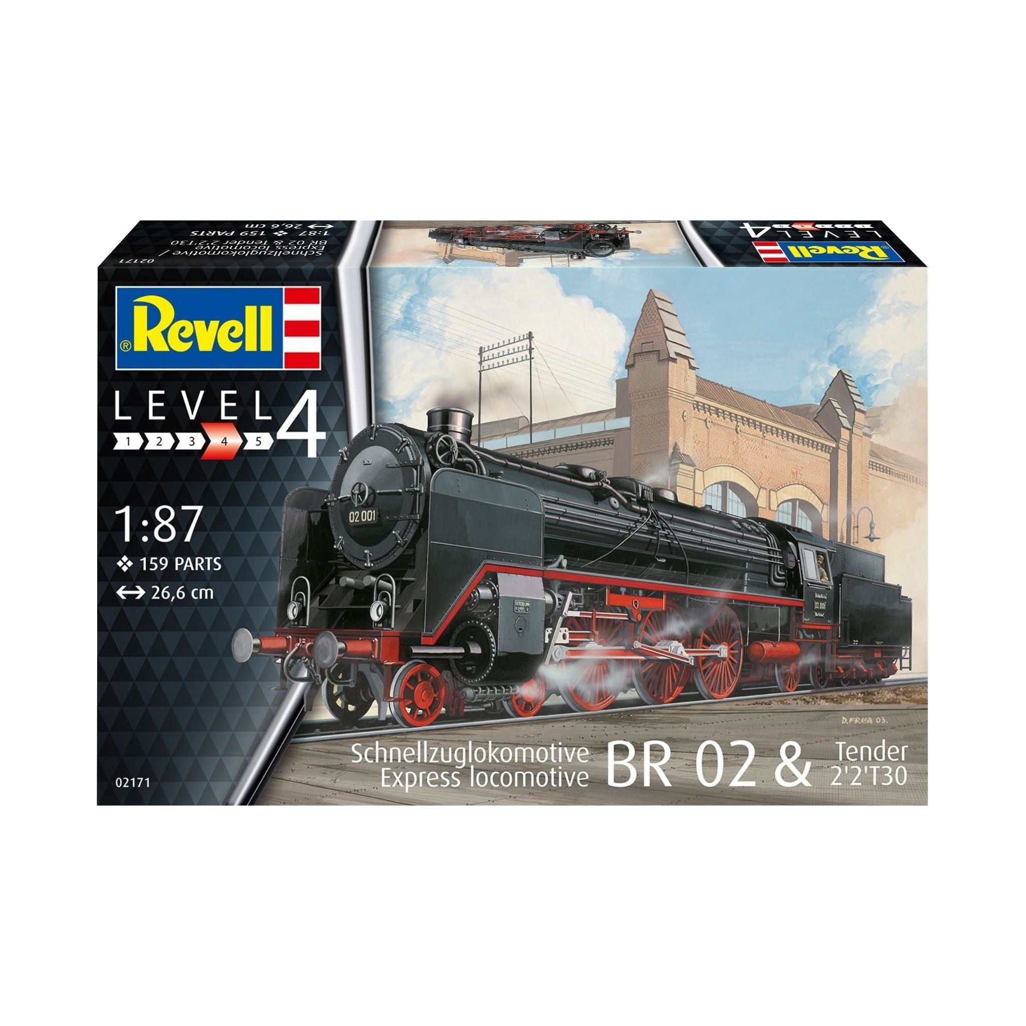 REVELL 1/87 Schnellzuglok BR02 mit Tander 2'2'T30