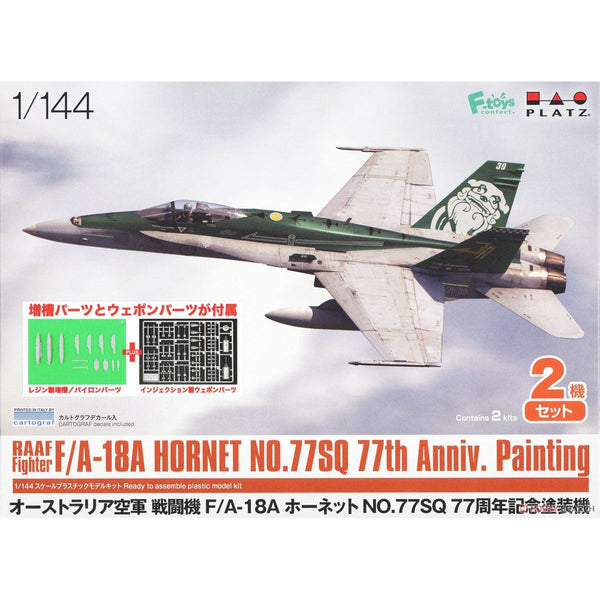 PLATZ 1/144 F/A-18A Hornet RAAF 77 Sqn 77th Anniversary with Pylon & Weapons Pack (2 Kits)