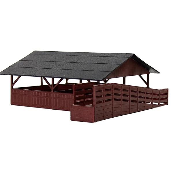 EVE MODEL HO Horse Stable Red/Grey
